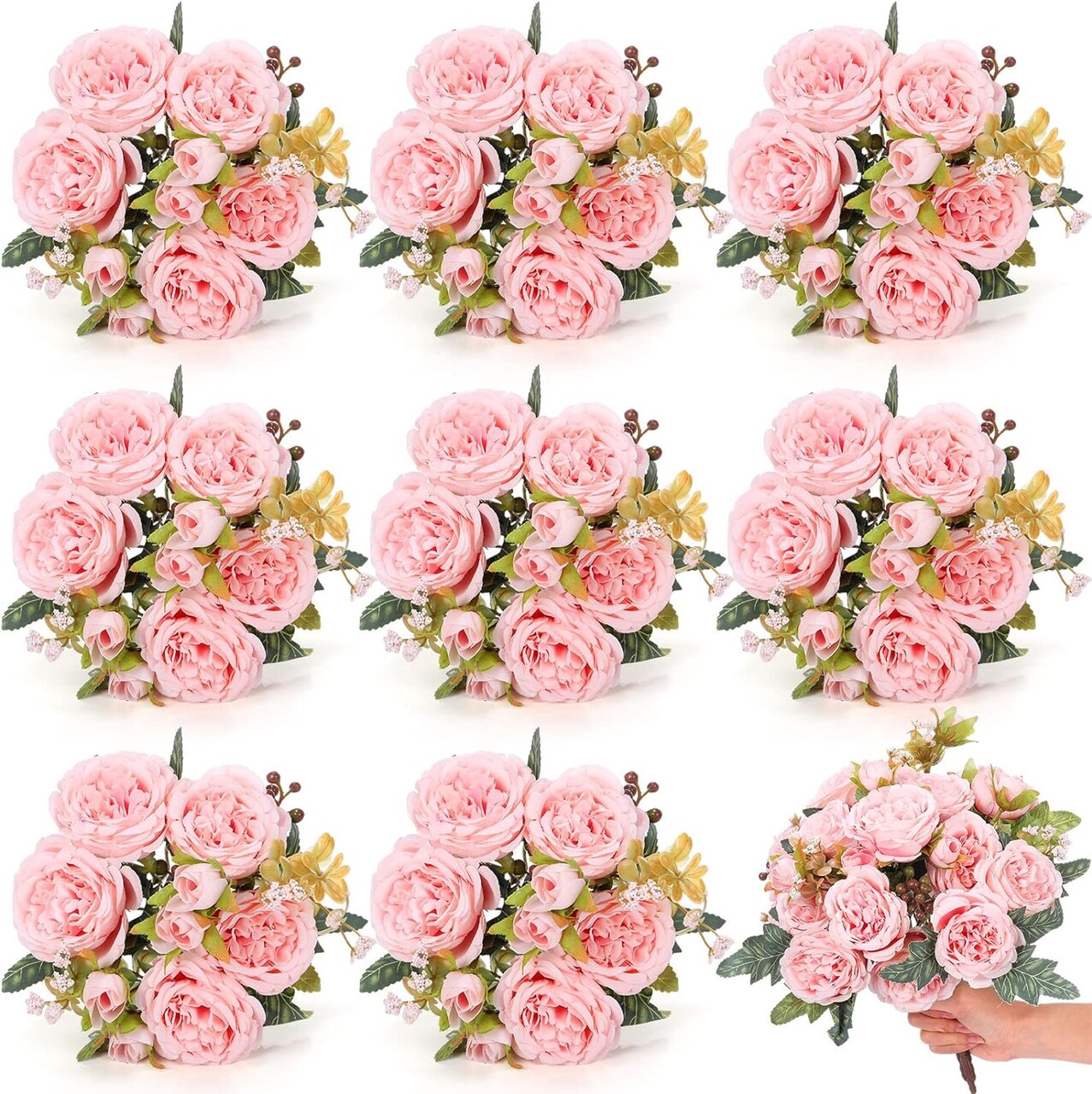 Boho Chic Peony Silk Flower Bundles: Stunning Artificial Bouquets for Any Occasion